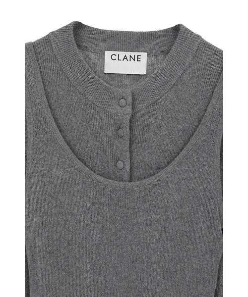 CLANE（クラネ）の「【CLANE/クラネ】BOTTOM CARDEGAN TANK SET/ボトムカーディガンタンクセット（カーディガン/ボレロ・レディース・レッド/グレー/アイボリー・1）」の5枚目の写真