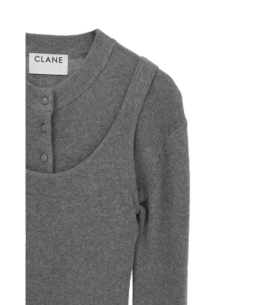 CLANE（クラネ）の「【CLANE/クラネ】BOTTOM CARDEGAN TANK SET/ボトムカーディガンタンクセット（カーディガン/ボレロ・レディース・レッド/グレー/アイボリー・1）」の6枚目の写真