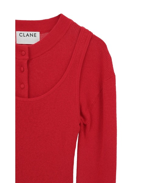 CLANE（クラネ）の「【CLANE/クラネ】BOTTOM CARDEGAN TANK SET/ボトムカーディガンタンクセット（カーディガン/ボレロ・レディース・レッド/グレー/アイボリー・1）」の22枚目の写真