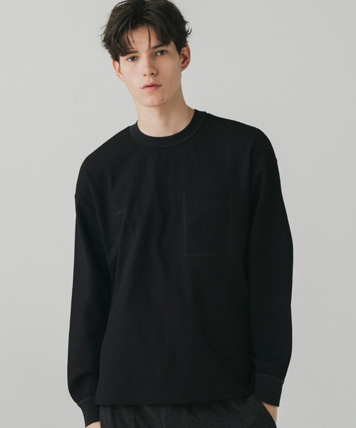 +phenix（プラスフェニックス）の「+phenix(プラスフェニックス)WAFFLE POCKET LONG SLEEVE TEE / ワッフルポケット ロングスリーブTシャツ（Tシャツ/カットソー・メンズ・ブルー/ホワイト/ブラック/ブラウン・L/M）」の16枚目の写真