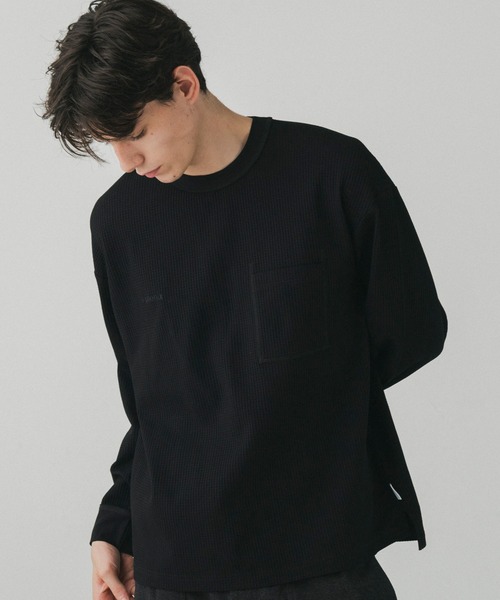 +phenix（プラスフェニックス）の「+phenix(プラスフェニックス)WAFFLE POCKET LONG SLEEVE TEE / ワッフルポケット ロングスリーブTシャツ（Tシャツ/カットソー・メンズ・ブルー/ホワイト/ブラック/ブラウン・L/M）」の17枚目の写真
