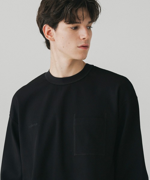 +phenix（プラスフェニックス）の「+phenix(プラスフェニックス)WAFFLE POCKET LONG SLEEVE TEE / ワッフルポケット ロングスリーブTシャツ（Tシャツ/カットソー・メンズ・ブルー/ホワイト/ブラック/ブラウン・L/M）」の10枚目の写真