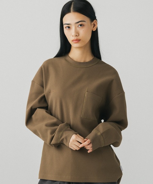 +phenix（プラスフェニックス）の「+phenix(プラスフェニックス)WAFFLE POCKET LONG SLEEVE TEE / ワッフルポケット ロングスリーブTシャツ（Tシャツ/カットソー・メンズ・ブルー/ホワイト/ブラック/ブラウン・L/M）」の14枚目の写真