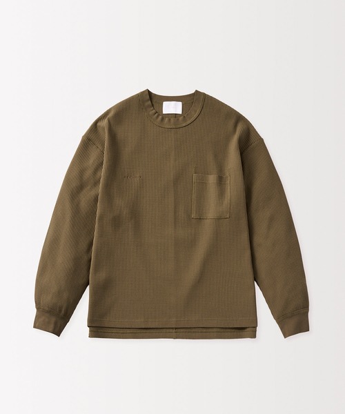 +phenix（プラスフェニックス）の「+phenix(プラスフェニックス)WAFFLE POCKET LONG SLEEVE TEE / ワッフルポケット ロングスリーブTシャツ（Tシャツ/カットソー・メンズ・ブルー/ホワイト/ブラック/ブラウン・L/M）」の22枚目の写真