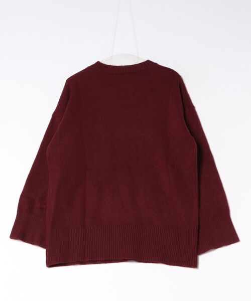 BY THE BAY(バイザベイ)の「【シンプル定番・体型カバー】クルーネックリブニット/4色展開|ブラック グレー ブラウン レッド 長袖 ゆったりシルエット 秋冬 大人カジュアル きれいめ(ニット/セーター・レディース・ブラック/ブラウン/グレー/レッド・FREE)」の5枚目の写真