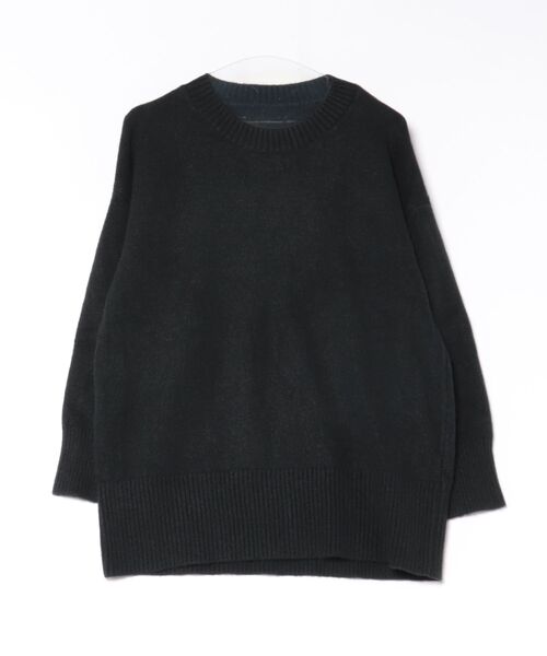 BY THE BAY(バイザベイ)の「【シンプル定番・体型カバー】クルーネックリブニット/4色展開|ブラック グレー ブラウン レッド 長袖 ゆったりシルエット 秋冬 大人カジュアル きれいめ(ニット/セーター・レディース・ブラック/ブラウン/グレー/レッド・FREE)」の7枚目の写真