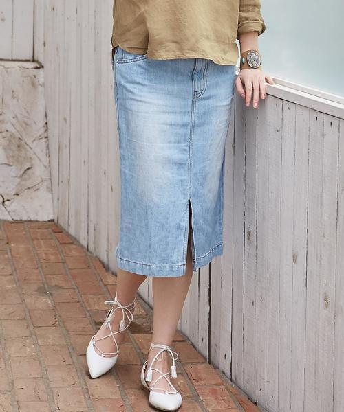 green label relaxing（グリーンレーベルリラクシング）の「◆CB C/Asa 9.5oz デニムスカート（デニムスカート・レディース・ホワイト/ライトブルー/コバルトブルー・38/40/44/42/34/36）」の18枚目の写真