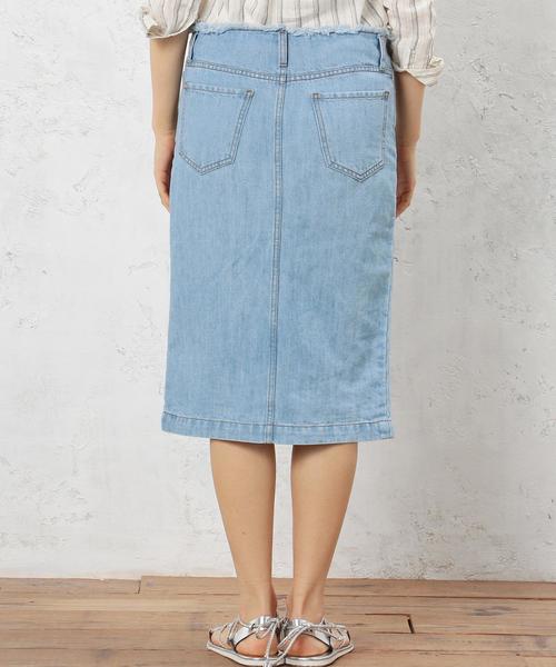 green label relaxing（グリーンレーベルリラクシング）の「◆CB C/Asa 9.5oz デニムスカート（デニムスカート・レディース・ホワイト/ライトブルー/コバルトブルー・38/40/44/42/34/36）」の19枚目の写真