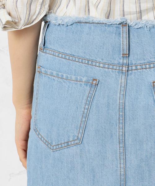 green label relaxing（グリーンレーベルリラクシング）の「◆CB C/Asa 9.5oz デニムスカート（デニムスカート・レディース・ホワイト/ライトブルー/コバルトブルー・38/40/44/42/34/36）」の12枚目の写真