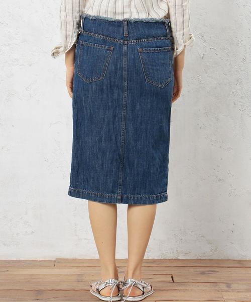 green label relaxing（グリーンレーベルリラクシング）の「◆CB C/Asa 9.5oz デニムスカート（デニムスカート・レディース・ホワイト/ライトブルー/コバルトブルー・38/40/44/42/34/36）」の6枚目の写真