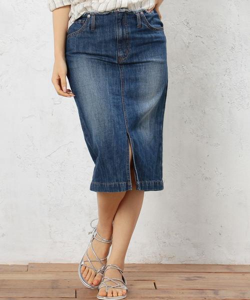 green label relaxing（グリーンレーベルリラクシング）の「◆CB C/Asa 9.5oz デニムスカート（デニムスカート・レディース・ホワイト/ライトブルー/コバルトブルー・38/40/44/42/34/36）」の8枚目の写真