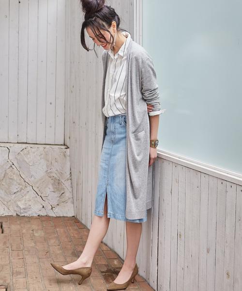 green label relaxing（グリーンレーベルリラクシング）の「◆CB C/Asa 9.5oz デニムスカート（デニムスカート・レディース・ホワイト/ライトブルー/コバルトブルー・38/40/44/42/34/36）」の10枚目の写真