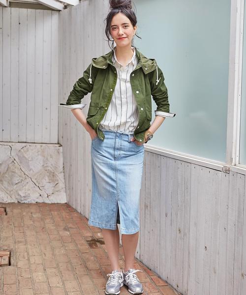 green label relaxing（グリーンレーベルリラクシング）の「◆CB C/Asa 9.5oz デニムスカート（デニムスカート・レディース・ホワイト/ライトブルー/コバルトブルー・38/40/44/42/34/36）」の4枚目の写真