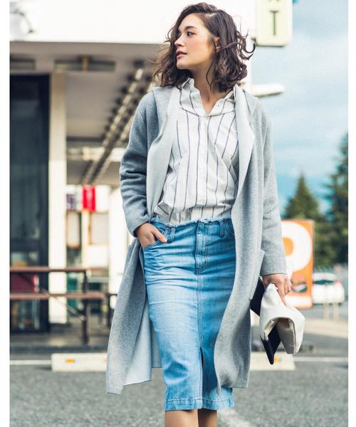 green label relaxing（グリーンレーベルリラクシング）の「◆CB C/Asa 9.5oz デニムスカート（デニムスカート・レディース・ホワイト/ライトブルー/コバルトブルー・38/40/44/42/34/36）」の5枚目の写真