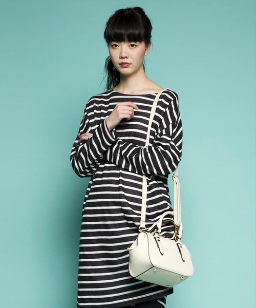 PLAIN CLOTHING（プレーンクロージング）の「ミニボストンバッグ/ショルダーバッグ【PLAIN CLOTHING】（ショルダーバッグ・レディース・オフホワイト/ブルー/ダークグレー/ブラウン/ブラック・FREE）」の16枚目の写真