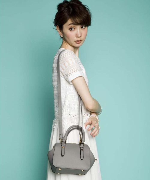 PLAIN CLOTHING（プレーンクロージング）の「ミニボストンバッグ/ショルダーバッグ【PLAIN CLOTHING】（ショルダーバッグ・レディース・オフホワイト/ブルー/ダークグレー/ブラウン/ブラック・FREE）」の15枚目の写真