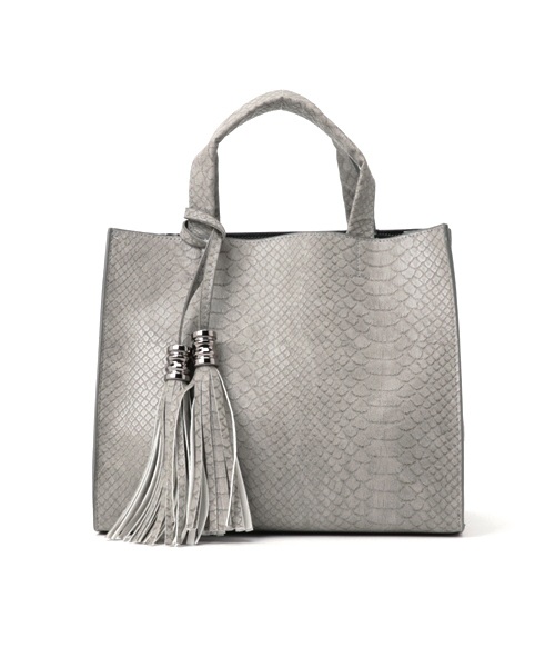 Doudou ドゥドゥ の ヘビ型押しトートbag ショルダーバッグ Wear