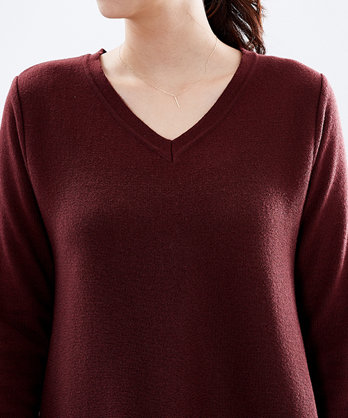 STUDIOUS（ステュディオス）の「【WEB限定】STUDIOUS AラインVネックニットワンピース（ワンピース・レディース・ベージュ/バーガンディー/ブラック・FREE）」の12枚目の写真