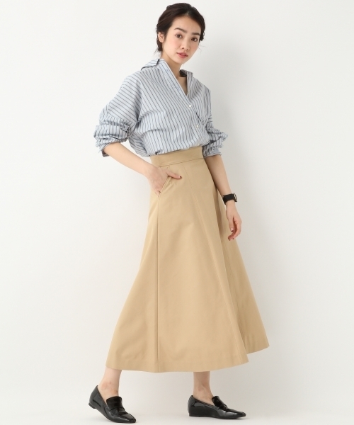 A part by(アパートバイ)の「TCチノロングフレアスカート 746735 (スカート・レディース・ブラック/イエロー/ベージュ/グリーン・LARGE/MEDIUM)」の6枚目の写真