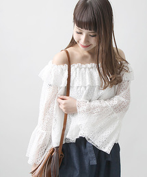 WEGO/レースオフショルブラウス