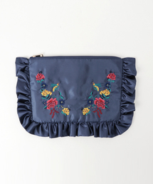 ASZAKKA | 乙女フリル♪刺繍クラッチ【バッグ】(クラッチバッグ)