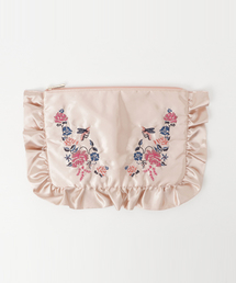 ASZAKKA | 乙女フリル♪刺繍クラッチ【バッグ】(クラッチバッグ)