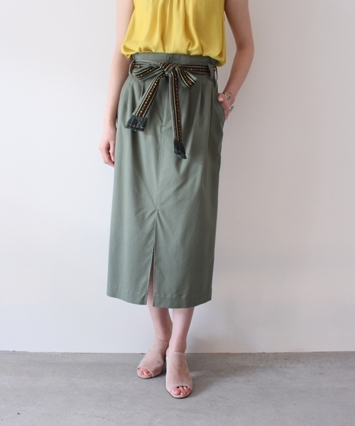 Banner Barrett（バナーバレット）の「テンセルナイロンスカート（スカート・レディース・ベージュ/ブラック/カーキ・38）」の4枚目の写真