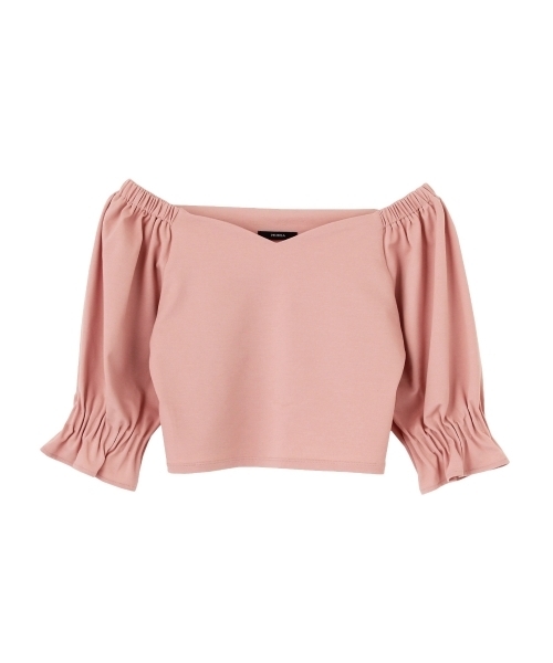 MURUA（ムルーア）の「ギャザースリーブワイドＶ ＴＯＰＳ（Tシャツ/カットソー・レディース・ブラック/ピンク/オレンジ/オフホワイト・FREE）」の18枚目の写真
