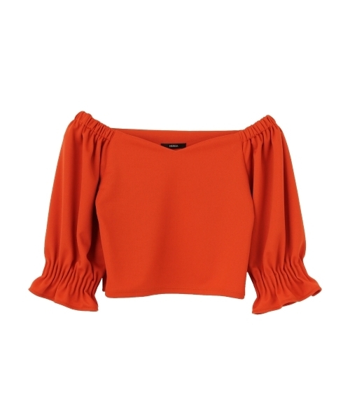 MURUA（ムルーア）の「ギャザースリーブワイドＶ ＴＯＰＳ（Tシャツ/カットソー・レディース・ブラック/ピンク/オレンジ/オフホワイト・FREE）」の19枚目の写真