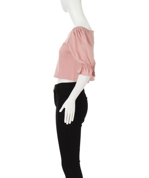 MURUA（ムルーア）の「ギャザースリーブワイドＶ ＴＯＰＳ（Tシャツ/カットソー・レディース・ブラック/ピンク/オレンジ/オフホワイト・FREE）」の10枚目の写真