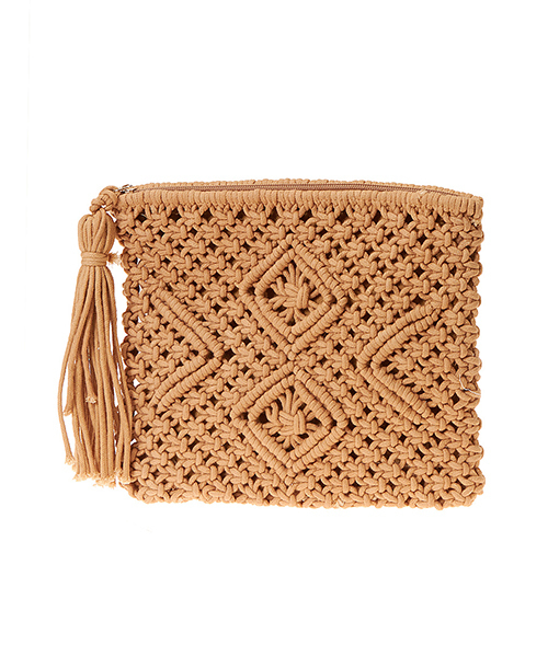 fifth（フィフス）の「タッセルチャーム鍵編みクラッチバッグ（クラッチバッグ・レディース・ホワイト/ブラック/ベージュ・FREE）」の7枚目の写真