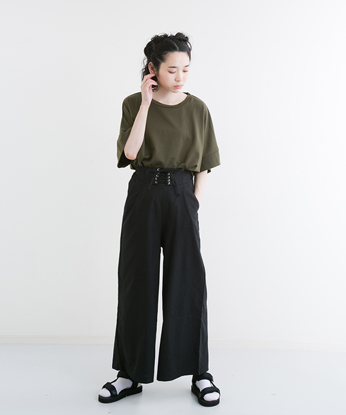 MERLOT（メルロー）の「スピンドルハイウエストワイドパンツ1081（その他パンツ・レディース・レッド/カーキ/ブラック/ネイビー・FREE）」の15枚目の写真