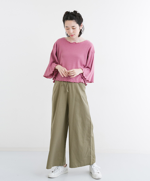 MERLOT（メルロー）の「スピンドルハイウエストワイドパンツ1081（その他パンツ・レディース・レッド/カーキ/ブラック/ネイビー・FREE）」の17枚目の写真