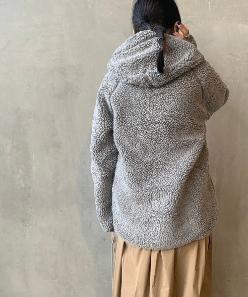 GYMPHLEX（ジムフレックス）の「[Gymphlex/ジムフレックス] ボアフードパーカージャケット（その他アウター・レディース・チャコールグレー/ネイビー/クリーム/ベージュ/モカ/グレー/ダークベージュ/オフホワイト・14/L/M/16/12）」の19枚目の写真