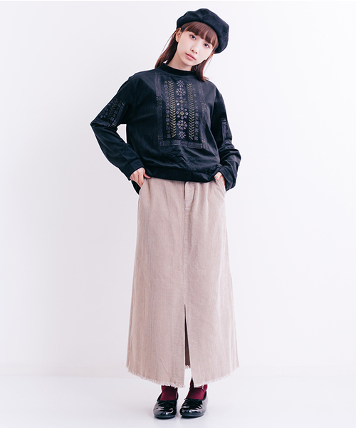 MERLOT（メルロー）の「しんでんのおにわししゅうベロア調ブラウス7254（シャツ/ブラウス・レディース・ライトブルー/ブラック/アイボリー・FREE）」の5枚目の写真