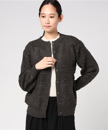 Samansa Mos2 | ループ編みチェックカーディガン(カーディガン/ボレロ)