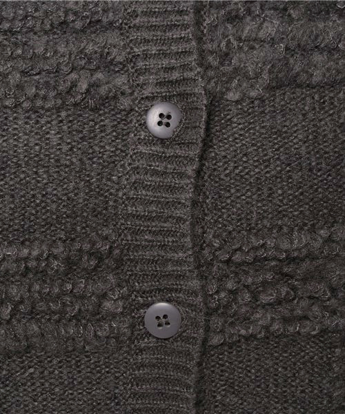 Samansa Mos2（サマンサ モスモス）の「ループ編みチェックカーディガン（カーディガン/ボレロ・レディース・チャコールグレー/ベージュ/カーキ・ﾌﾘ-）」の5枚目の写真