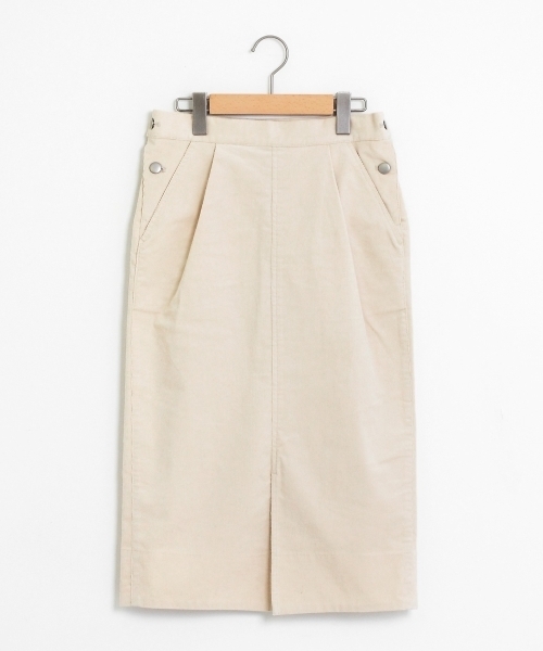 le.coeur blanc（ルクールブラン）の「コーデュロイウエストボタンタイトスカート（スカート・レディース・カーキ/アイボリー/ピンクベージュ・38/36）」の10枚目の写真