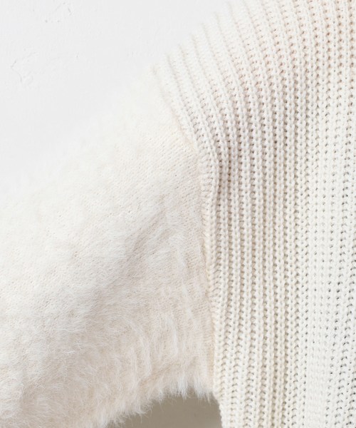 natural couture（ナチュラルクチュール）の「ふわふわ袖シャギーニットワンピース（ワンピース・レディース・アイボリー/ネイビー/ピンクベージュ・FREE）」の12枚目の写真