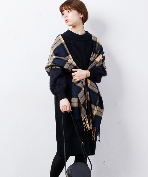 natural couture（ナチュラルクチュール）の「ふわふわ袖シャギーニットワンピース（ワンピース・レディース・アイボリー/ネイビー/ピンクベージュ・FREE）」の15枚目の写真