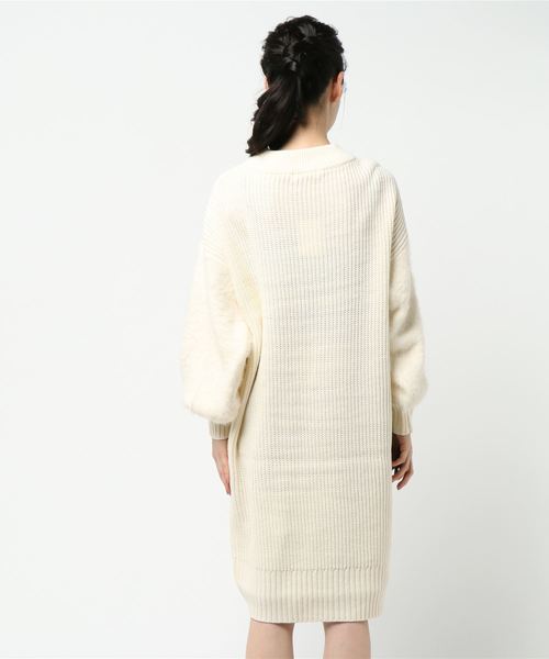 natural couture（ナチュラルクチュール）の「ふわふわ袖シャギーニットワンピース（ワンピース・レディース・アイボリー/ネイビー/ピンクベージュ・FREE）」の18枚目の写真