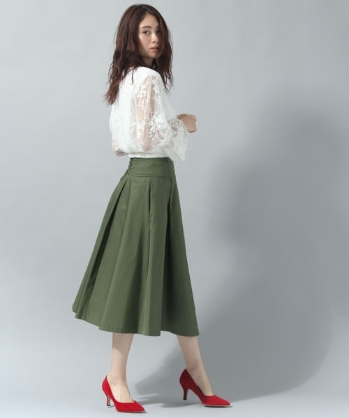 Andemiu（アンデミュウ）の「フロントボタンヘムスカート778545（スカート・レディース・ベージュ/カーキ・SMALL/MEDIUM）」の5枚目の写真