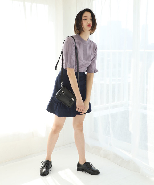 one after another NICE CLAUP（ワンアフターアナザーナイスクラップ）の「裾フリルスカート（スカート・レディース・ブラック/ネイビー/オフホワイト/ブルー・FREE）」の9枚目の写真