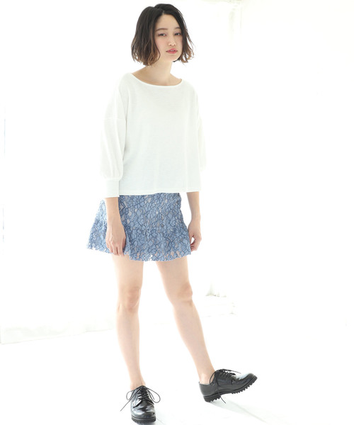 one after another NICE CLAUP（ワンアフターアナザーナイスクラップ）の「裾フリルスカート（スカート・レディース・ブラック/ネイビー/オフホワイト/ブルー・FREE）」の14枚目の写真