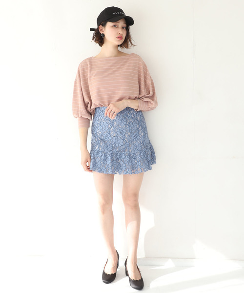 one after another NICE CLAUP（ワンアフターアナザーナイスクラップ）の「裾フリルスカート（スカート・レディース・ブラック/ネイビー/オフホワイト/ブルー・FREE）」の12枚目の写真