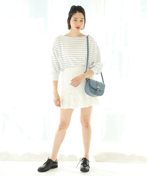 one after another NICE CLAUP（ワンアフターアナザーナイスクラップ）の「裾フリルスカート（スカート・レディース・ブラック/ネイビー/オフホワイト/ブルー・FREE）」の17枚目の写真