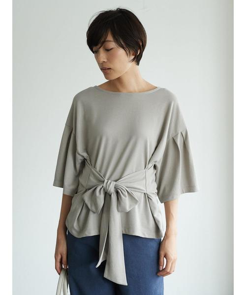 AMERICAN HOLIC(アメリカンホリック)の「・ウエストリボン付カットプルオーバー(Tシャツ/カットソー・レディース・ネイビー/ベージュ/カーキ/マスタード・FREE)」の10枚目の写真