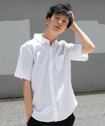フレンチリネン半袖レギュラーシャツ