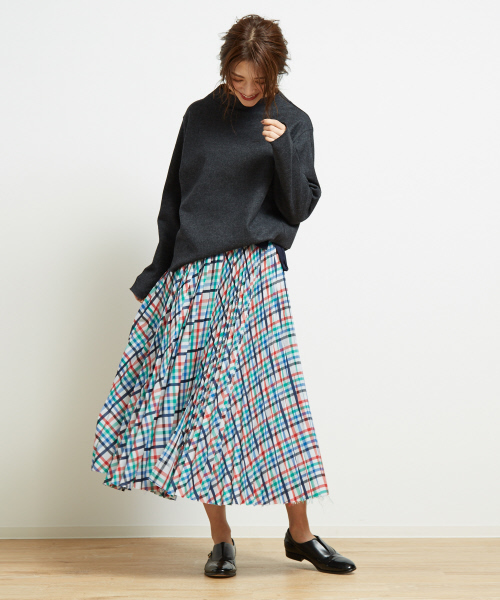 Abahouse Devinette（ドゥヴィネット）の「チェックプリーツスカート（スカート・レディース・ネイビー/レッド・フリー）」の15枚目の写真