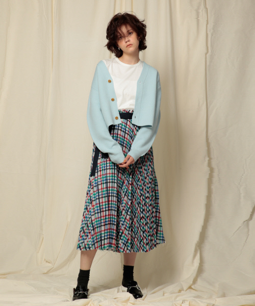 Abahouse Devinette（ドゥヴィネット）の「チェックプリーツスカート（スカート・レディース・ネイビー/レッド・フリー）」の6枚目の写真